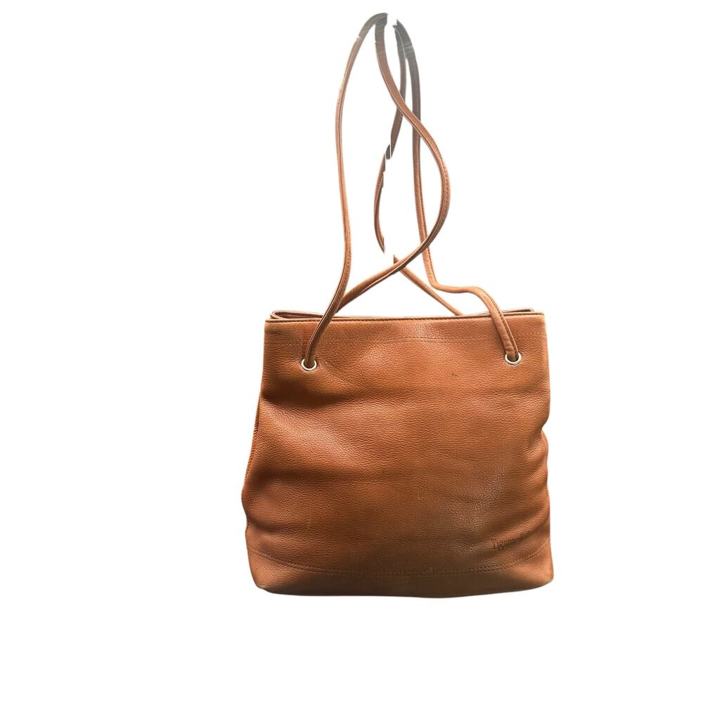 Vintage Tignanello Tan Genuine Leather Shoulder Tote Bag Purse